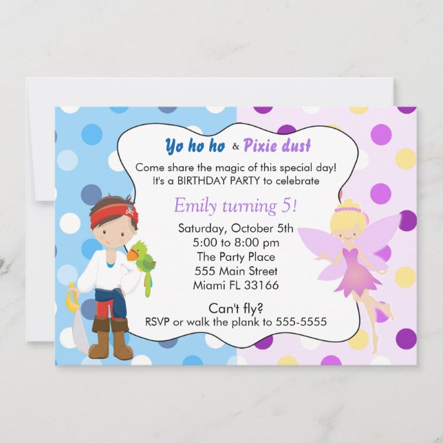 Invitation d'anniversaire de la fête des pirates (Devant)