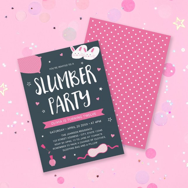Invitation d'anniversaire de la fête du bois rose (Créateur téléchargé)