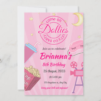 Invitation d'anniversaire de la fête du bois rose