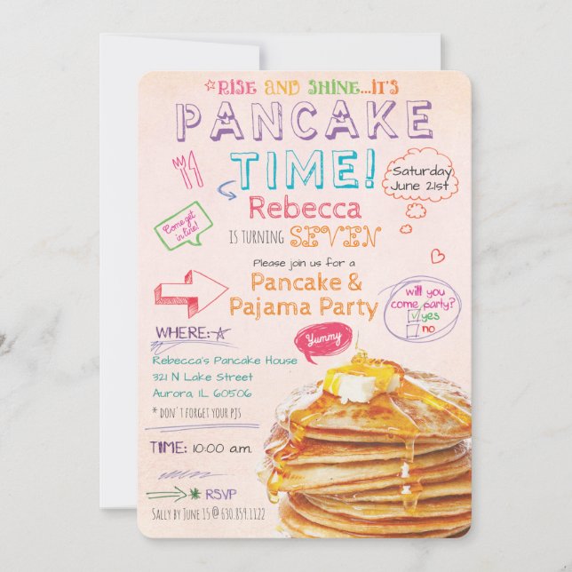 Invitation d'anniversaire de la fête du crêpe et d (Devant)