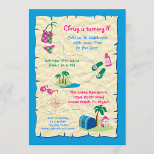 Invitation d'anniversaire de la fête du Pirate Poo
