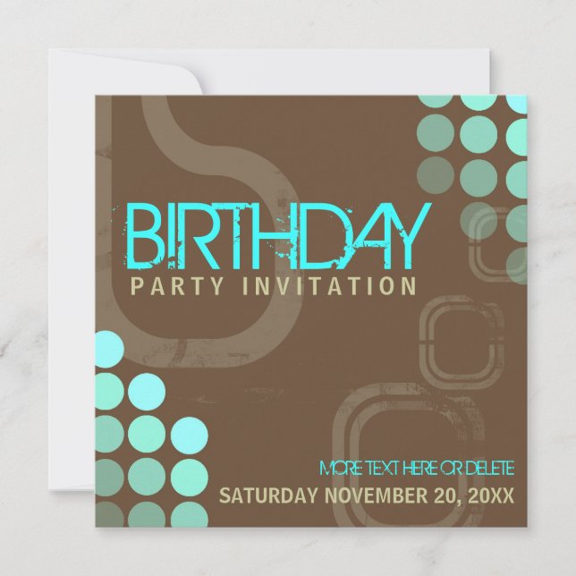 Invitation d'anniversaire de la fête Electro Retro (Devant)