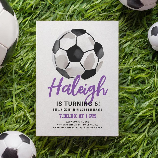 Invitation d'anniversaire de la fille de soccer vi (Créateur téléchargé)