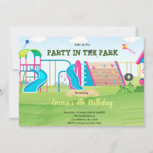 Invitation d'anniversaire de la fille de terrain d