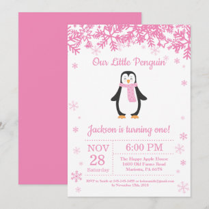 Invitation d'anniversaire de la fille d'hiver de P