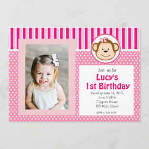 Invitation d'anniversaire de la fille rose