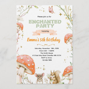 Invitation d'anniversaire de la Forêt Enchantée