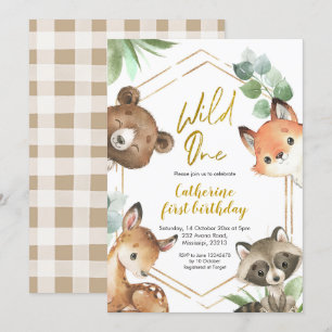 Invitation d'anniversaire de la forêt sauvage