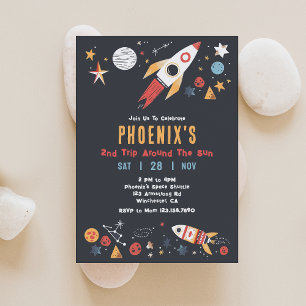 Invitation d'anniversaire de la fusée spatiale