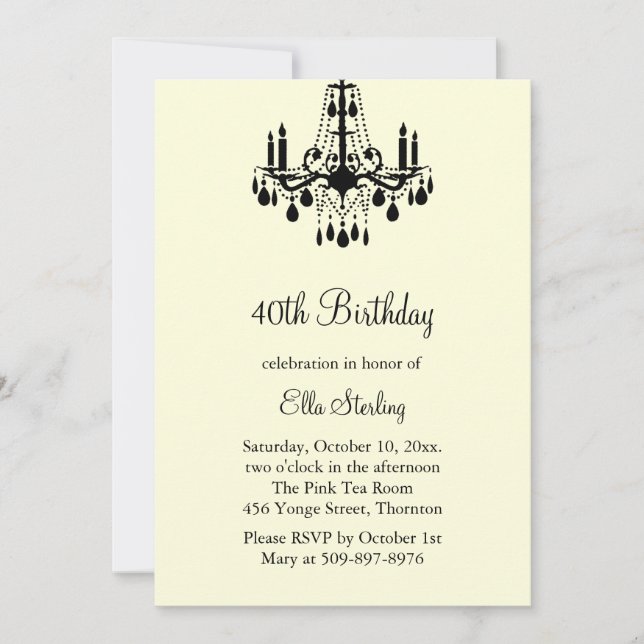 Invitation d'anniversaire de la grande salle de ba (Devant)