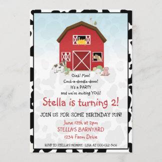 Invitation d'anniversaire de la grange