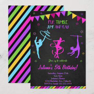 Invitation d'anniversaire de la gymnastique de cou