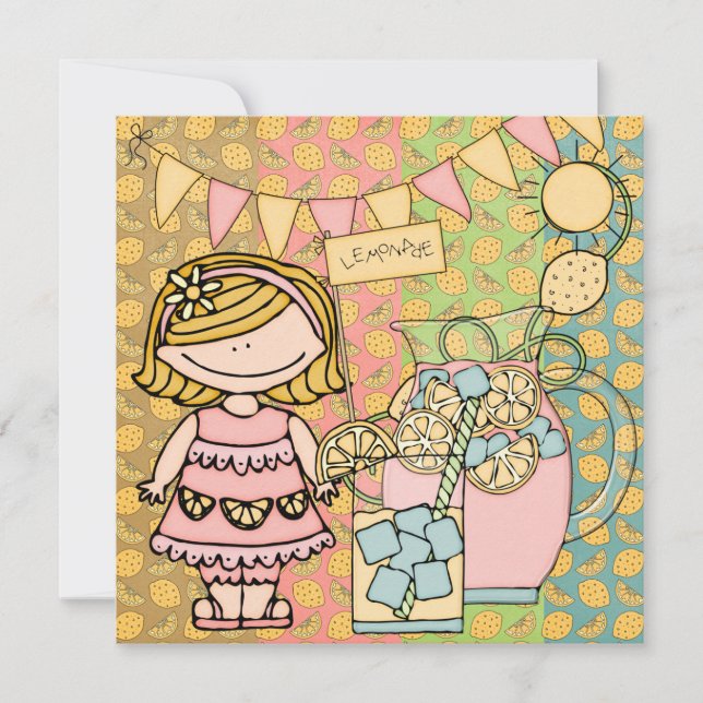 Invitation d'anniversaire de la Lemonade d'été de  (Devant)