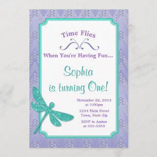 Invitation d'anniversaire de la libellule Parties 