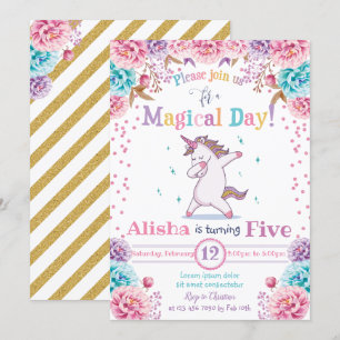 Invitation d'anniversaire de la licorne