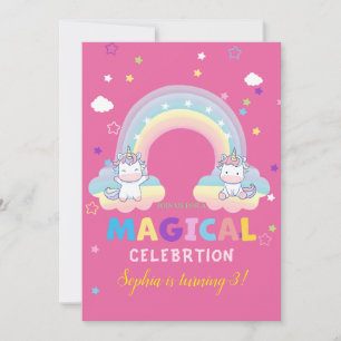 Invitation d'anniversaire de la licorne magique
