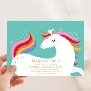 Invitation d'anniversaire de la licorne magique