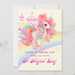 Invitation d'anniversaire de la licorne magique