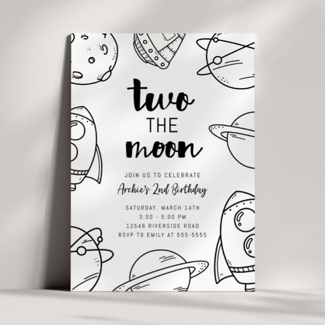 Invitation d'anniversaire de la Lune (Créateur téléchargé)