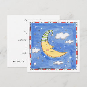 Invitation d'anniversaire de la Lune joyeuse perso