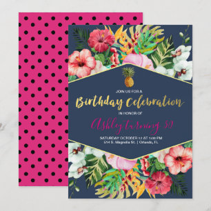 Invitation d'anniversaire de la Marine et du Pink 