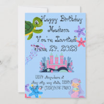Invitation d'anniversaire de la mer