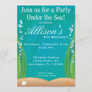 Invitation d'anniversaire de la mer