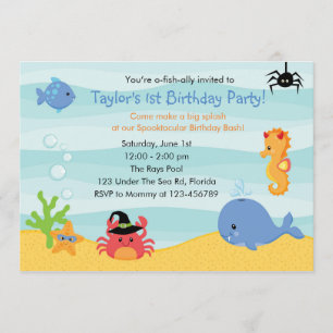 Invitation d'anniversaire de la mer (Boys Hallowee