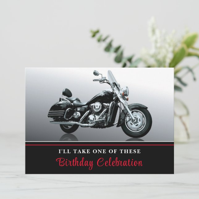 Invitation d'anniversaire de la moto de croisière (Debout devant)