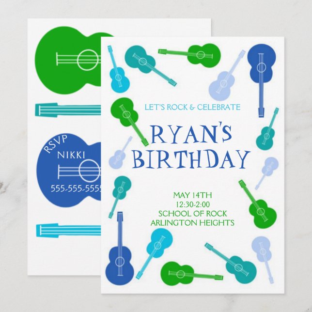 Invitation d'anniversaire de la musique (Devant / Derrière)
