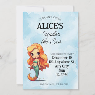 Invitation d'anniversaire de la petite piscine de 