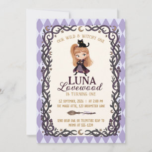 Invitation d'anniversaire de la Petite Sorcière Un