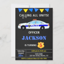 Invitation d'anniversaire de la police anniversair