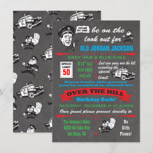 Invitation d'anniversaire de la police de Over the