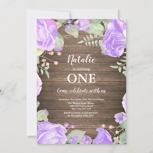Invitation d'anniversaire de la première fille de  (Devant)