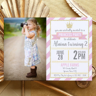 Invitation d'anniversaire de la princesse avec Par