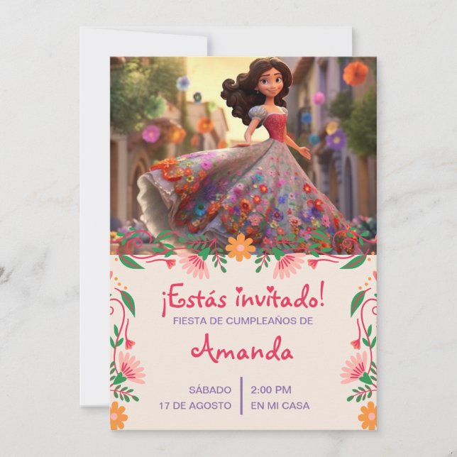 Invitation d'anniversaire de la princesse d'Amériq (Devant)