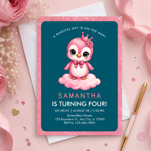 Invitation d'anniversaire de la Princesse Flamant