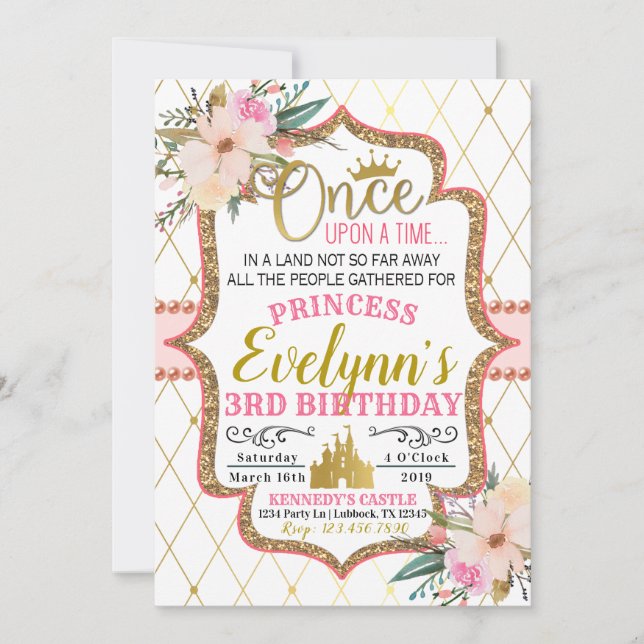 Invitation d'anniversaire de la princesse Floral G (Devant)