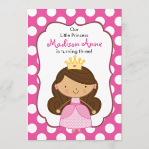 Invitation d'anniversaire de la princesse Polka Do