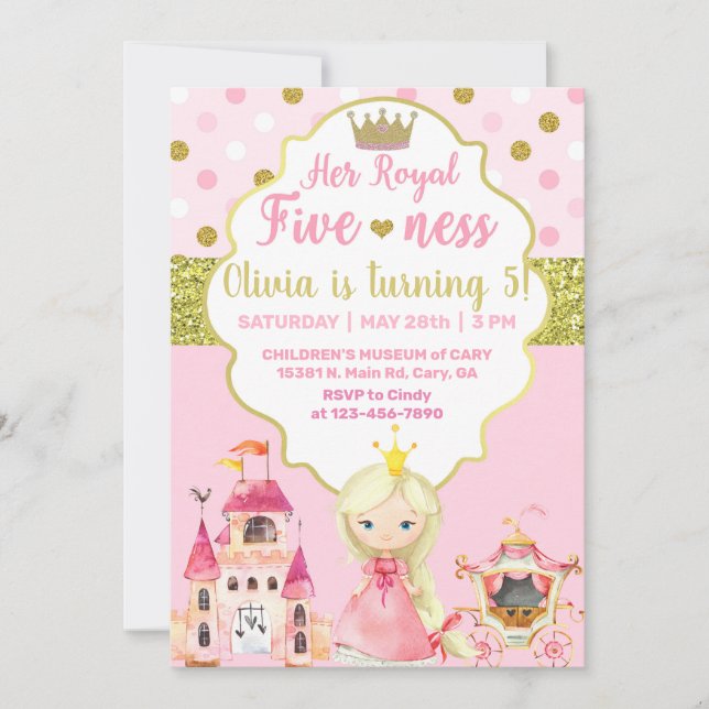 Invitation d'anniversaire de la princesse royale f (Devant)