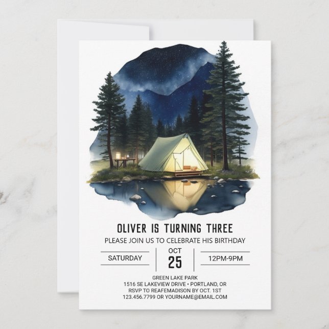 Invitation d'anniversaire de la quête forestière d (Devant)