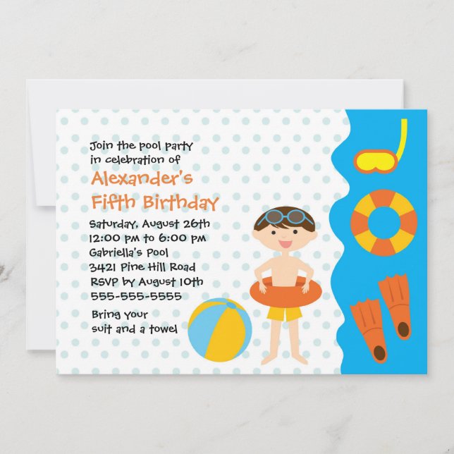 Invitation d'anniversaire de la réception au bord (Devant)