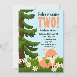 Invitation d'anniversaire de la Renard des bois