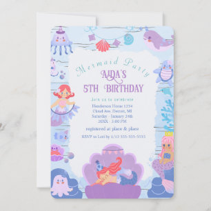 Invitation d'anniversaire de la Sirène magique