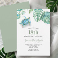 Invitation d'anniversaire de la tortue marine trop