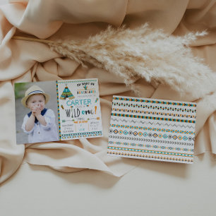 Invitation d'anniversaire de la tribu Wild One Boh