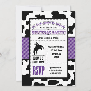 Invitation d'anniversaire de la vache blanche