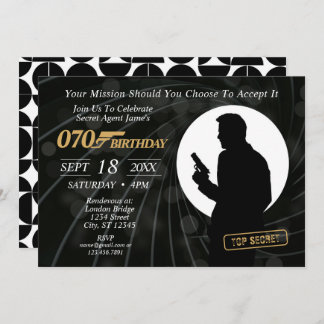 Invitation d'anniversaire de l'agent secret
