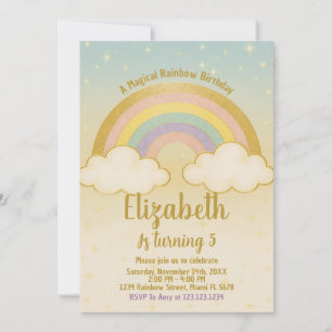 Invitation d'anniversaire de l'arc-en-ciel